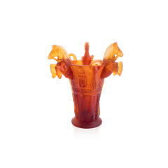 DAUM | 琥珀色三馬小花瓶 - 限量版