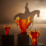 DAUM | 琥珀色三馬小花瓶 - 限量版