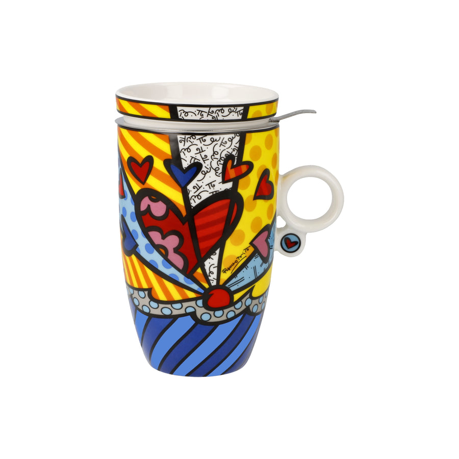 GOEBEL | A New Day - Teacup with Lid and Strainer 14cm Pop Art Romero Britto