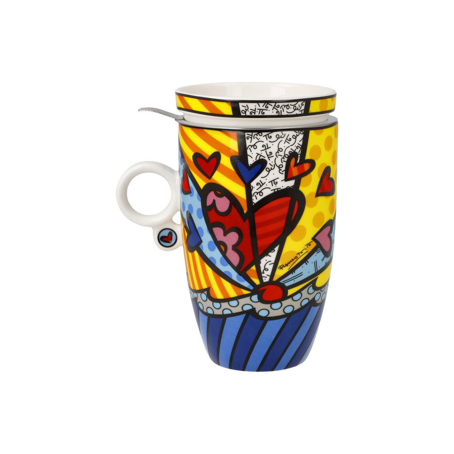 GOEBEL | A New Day - Teacup with Lid and Strainer 14cm Pop Art Romero Britto