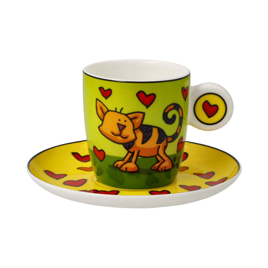 GOEBEL | Love Cat - Espresso Cup with Saucer 7.5cm Pop Art Ed Heck
