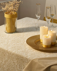 ATENAS | 防污檯布 - Ainsa 金/白色