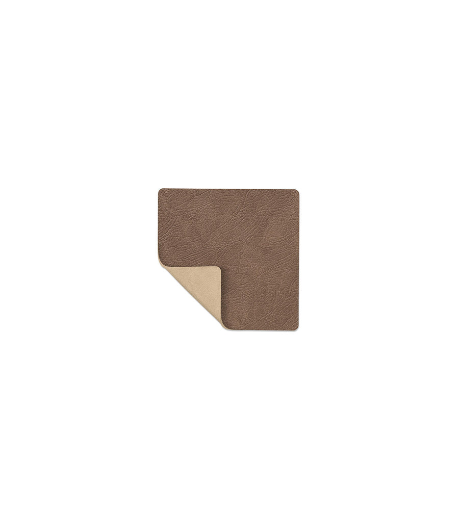 LIND DNA | Square Nupo Reversible Coaster Brown / Sand