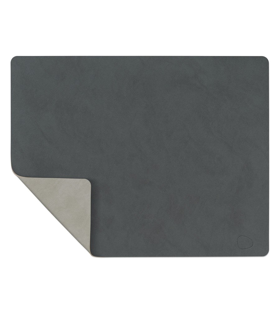 LIND DNA | Square L Nupo Reversible Placemat Anthracite / Light Grey