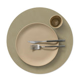 LIND DNA | Round XL Nupo 圓形雙面餐墊 草本色/卡其綠色