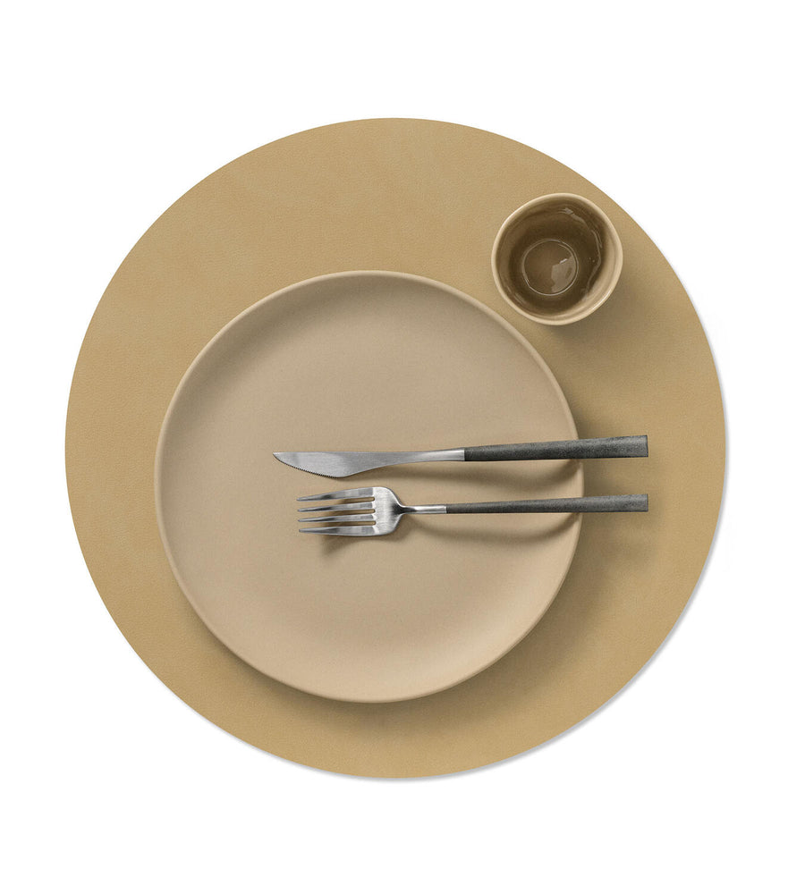 LIND DNA | Round XL Nupo Reversible Placemat Herbal Dust / Khaki