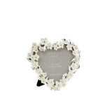 ADDISON ROSS | 銀葉子搪瓷白花心形相架 4"x4"