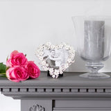 ADDISON ROSS | 銀葉子搪瓷白花心形相架 4"x4"