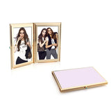 ADDISON ROSS | Pastel Pink & Gold Travel Double Frame 2"x3"