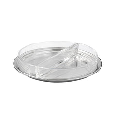 GREGGIO | Candy or Nut Crystal Bowls with Silver-Plated Tray D 18cm