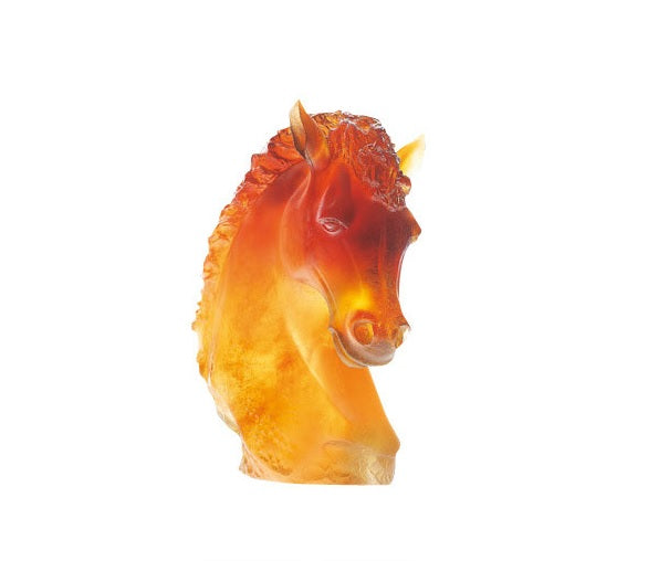 DAUM | Amber Andalousian Horse's Head H23.5cm