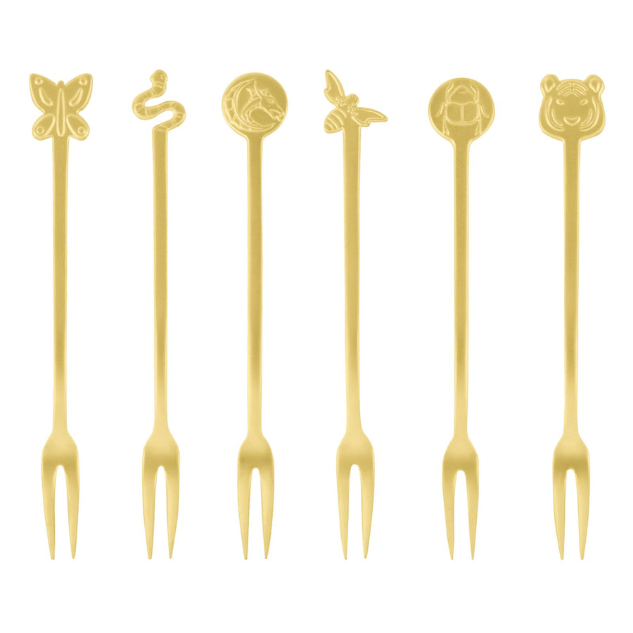 SAMBONET | Fashion Antique PVD Gold Party Forks 6pcs