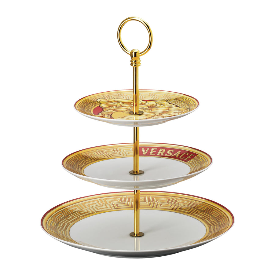 VERSACE | Medusa Amplified Golden Coin 3-Tier Cake Stand - Limited Edition