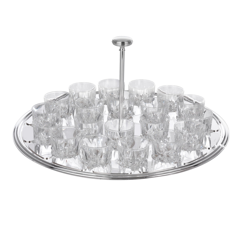 GREGGIO | Set of 20 Crystal Glasses with Silver-Plated Stand
