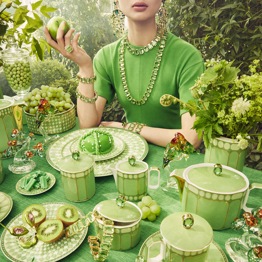 SWAROVSKI | Signum Green Covered Vegetable Bowl