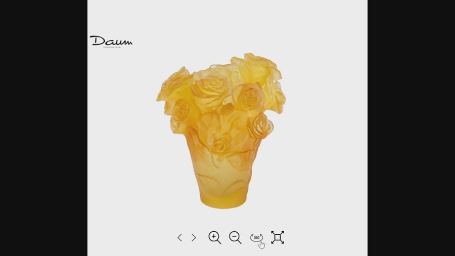 DAUM | Rose Passion Green & Orange Vase 17cm