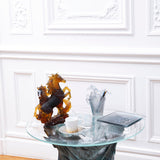 DAUM | Cavalcade 萬馬奔騰水晶盤擺設 18cm 灰藍色