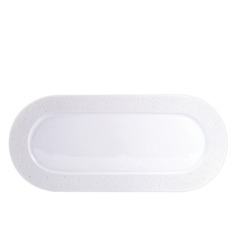 BERNARDAUD | Ecume White Rectangular Cake Platter 39.5cm