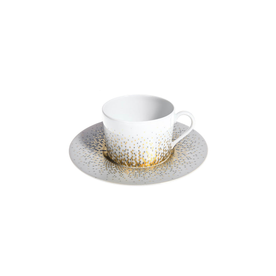 HAVILAND | Souffle d'Or Set of 4 Tea Cups & Saucers