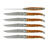 FORGE DE LAGUIOLE | 主餐刀, 6 件裝不銹鋼磨砂面配杜松木手柄