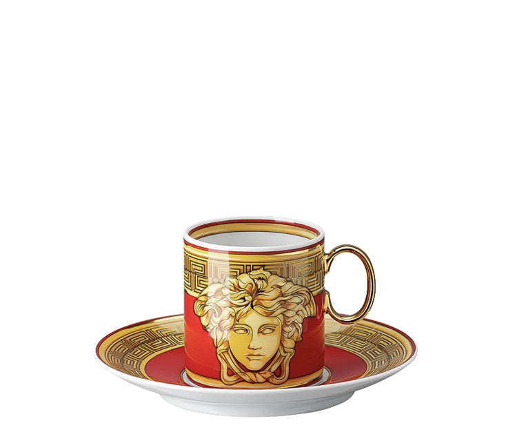VERSACE | Medusa Amplified Golden Coin Espresso Cup & Saucer - Limited Edition