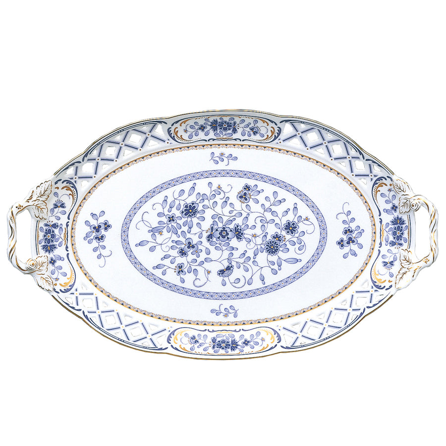 NARUMI | Milano 50th Anniversary The Classic Replica Lace Collection - Oval Tray with Handle 48cm