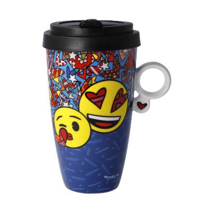 GOEBEL | I Love You - Mug to Go 15cm Pop Art Romero Britto emoji BY Britto