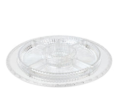 GREGGIO | Candy or Nut Crystal Bowls with Silver-Plated Tray D 33cm