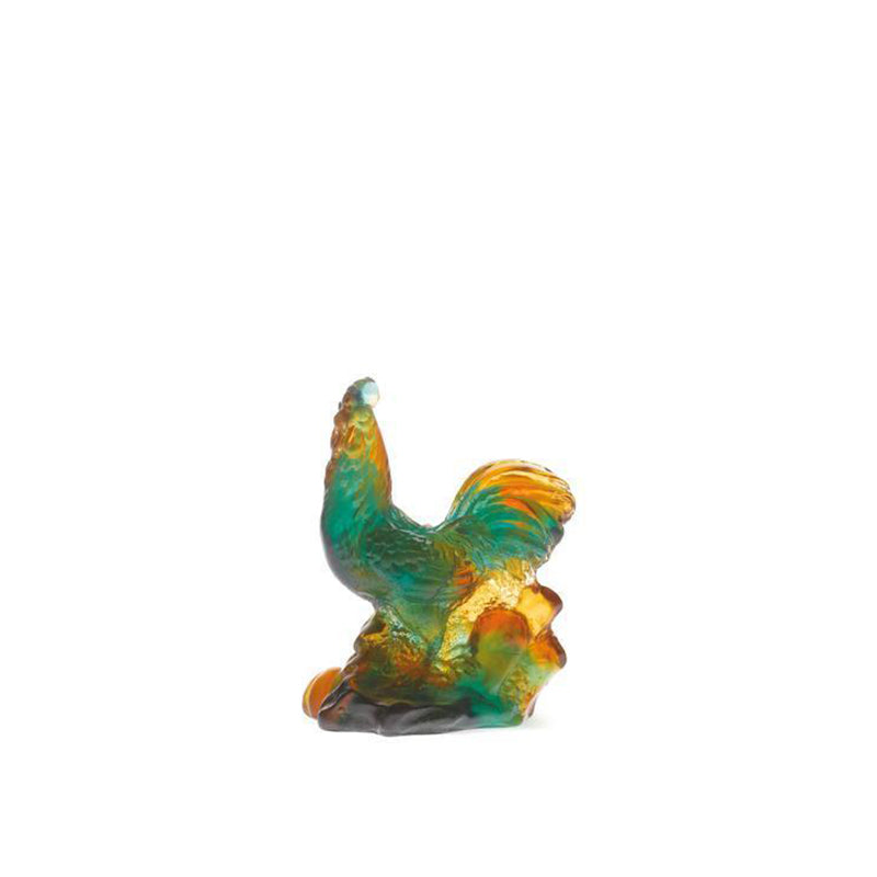 DAUM | Chinese Horoscope Rooster Amber Green 9.5cm