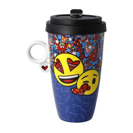 GOEBEL | I Love You - Mug to Go 15cm Pop Art Romero Britto emoji BY Britto