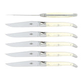 FORGE DE LAGUIOLE | 主餐刀, 6 件裝不銹鋼鏡面配牛骨手柄