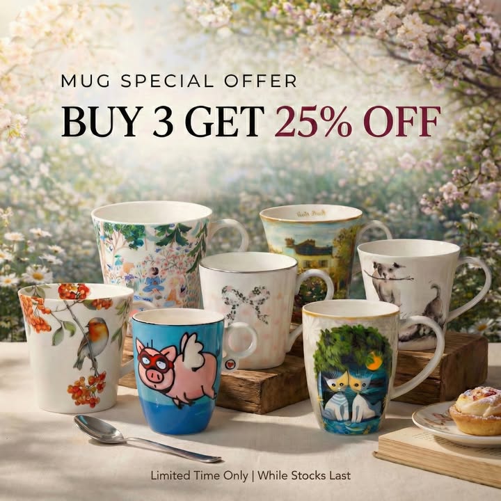 【Mug Special Offer精選馬克杯25% off優惠】