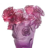 DAUM | Rose Passion Red Purple Vase 17cm