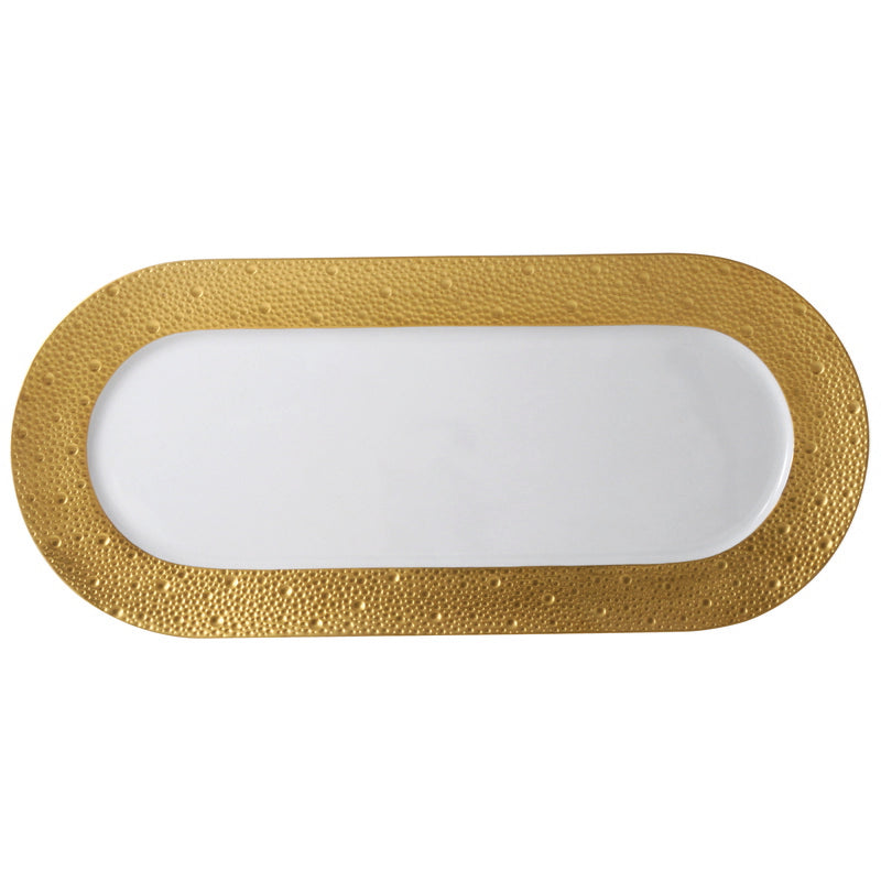 BERNARDAUD | Ecume Gold Rectangular Cake Platter