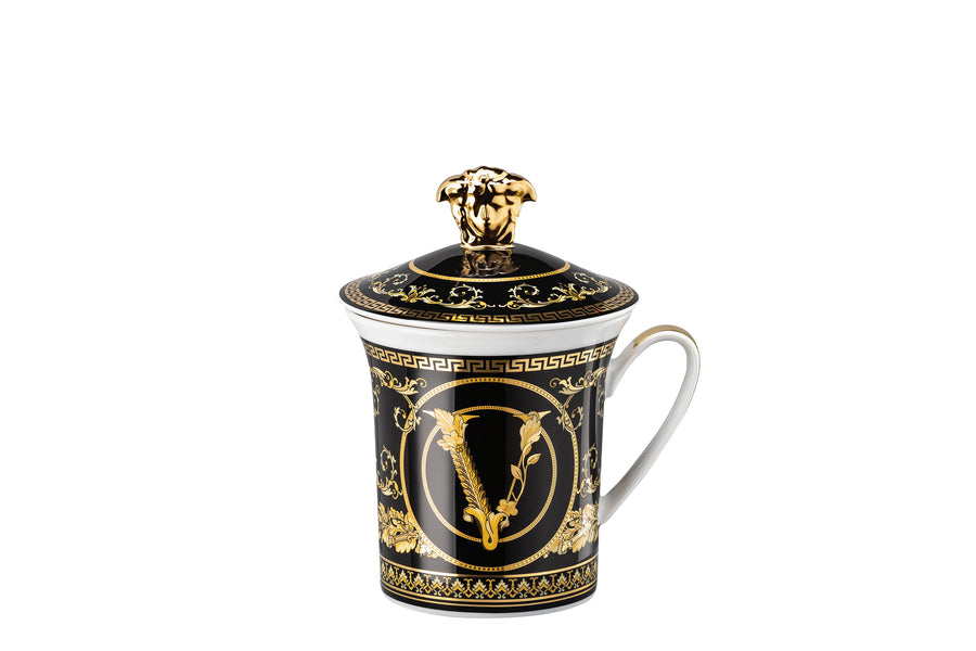 VERSACE | 30 Years Anniversary Mug with Lid - VIRTUS GALA BLACK