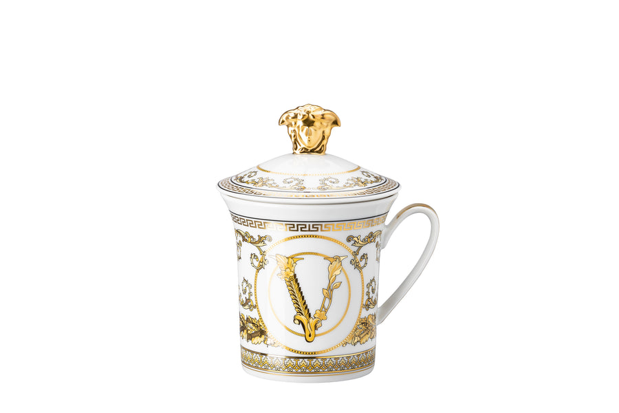 VERSACE | 三十周年紀念版有蓋馬克杯 - 維爾圖斯盛宴（白色）