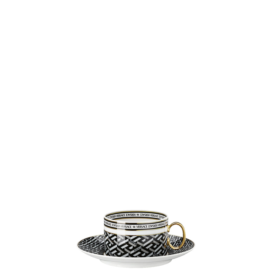 VERSACE | La Greca Signature Black Tea Cup & Saucer