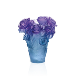 DAUM | Rose Passion Blue Purple Vase 17cm