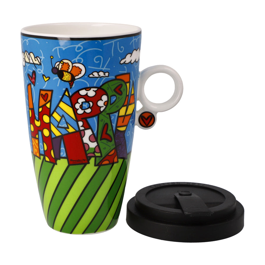 GOEBEL | Happy - Mug To Go 15cm Pop Art Romero Britto