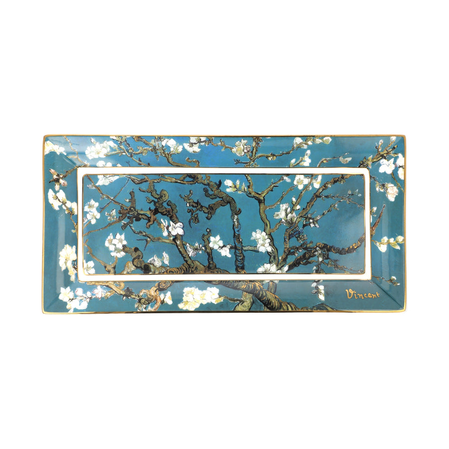 GOEBEL | Almond Tree Blue - 長方盤子 24x12cm Artis Orbis Vincent Van Gogh