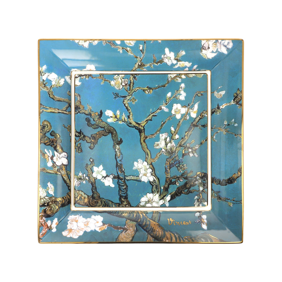 GOEBEL | Almond Tree Blue - 盤子 30x30cm Artis Orbis Vincent Van Gogh