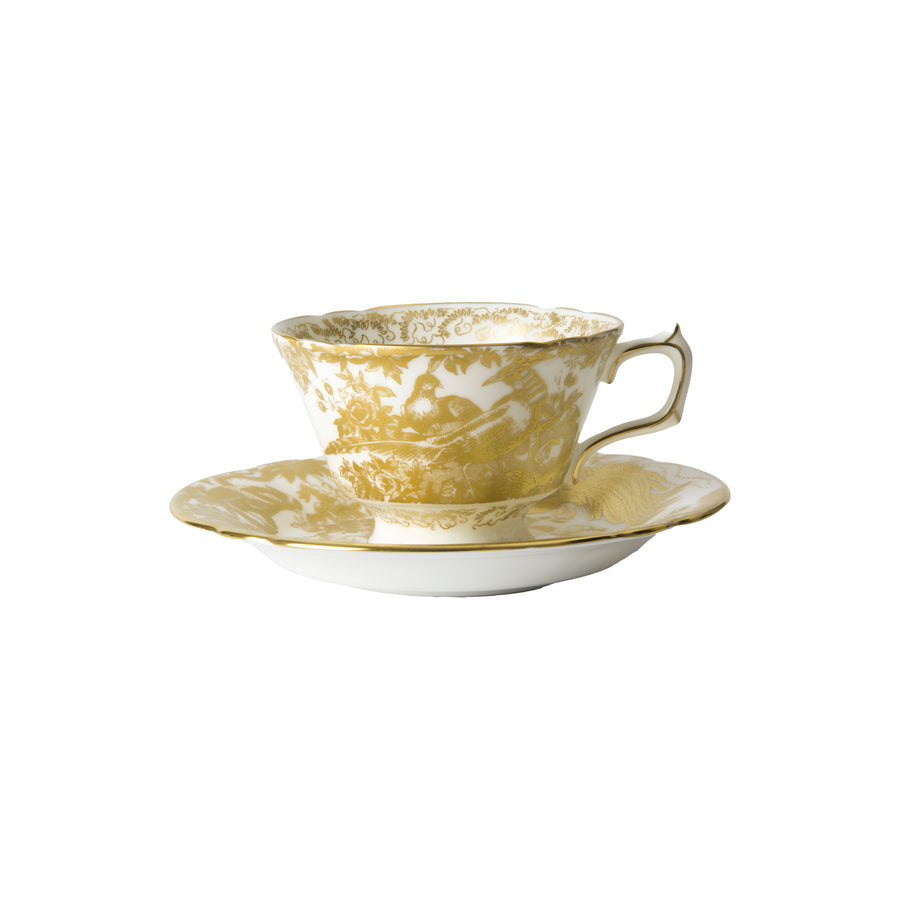 Royal Crown Derby | Aves Gold Tea Cup & Saucer Gift Boxed