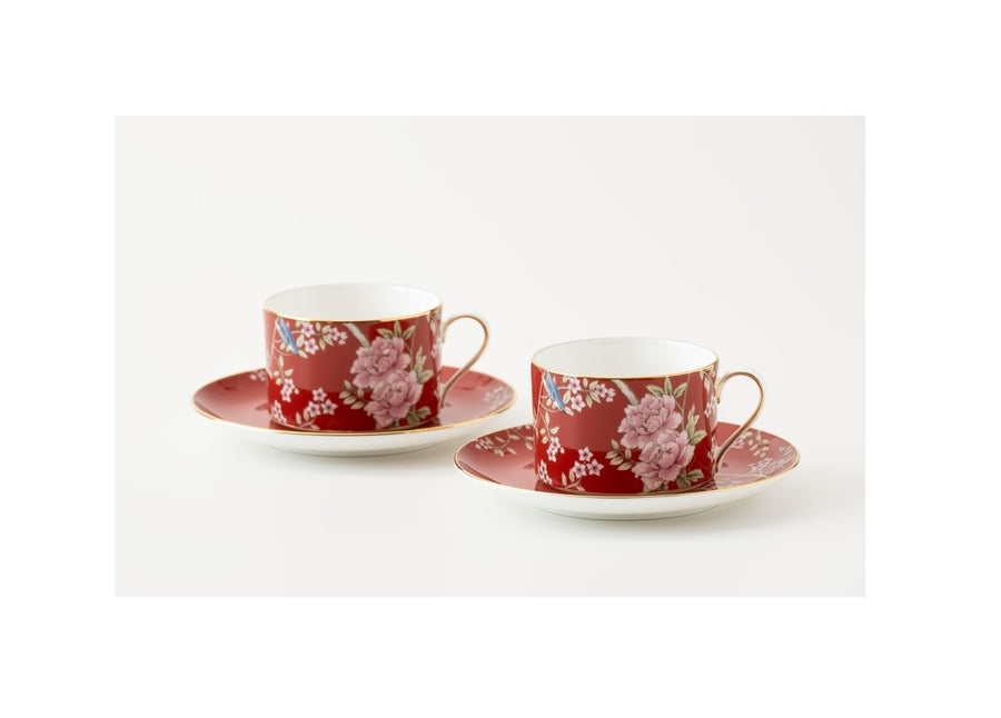 NARUMI | Queen's Garden Red Couple Tea / Coffee Cup & Saucer