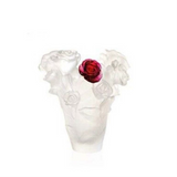 DAUM | Rose Passion White Vase with Red Flower 17cm