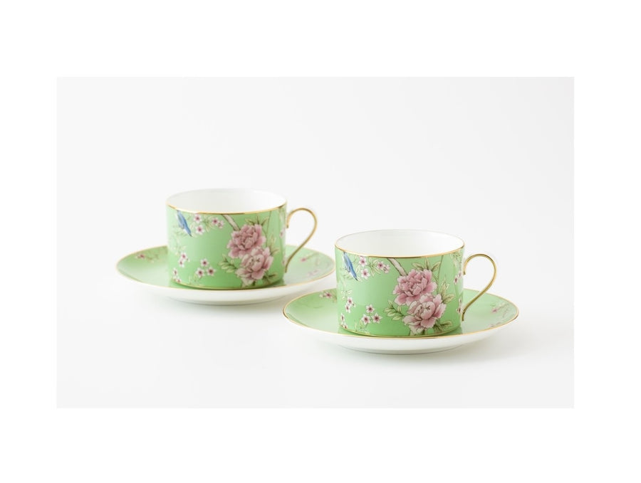 NARUMI | Queen's Garden Green Couple Tea / Coffee Cup & Saucer