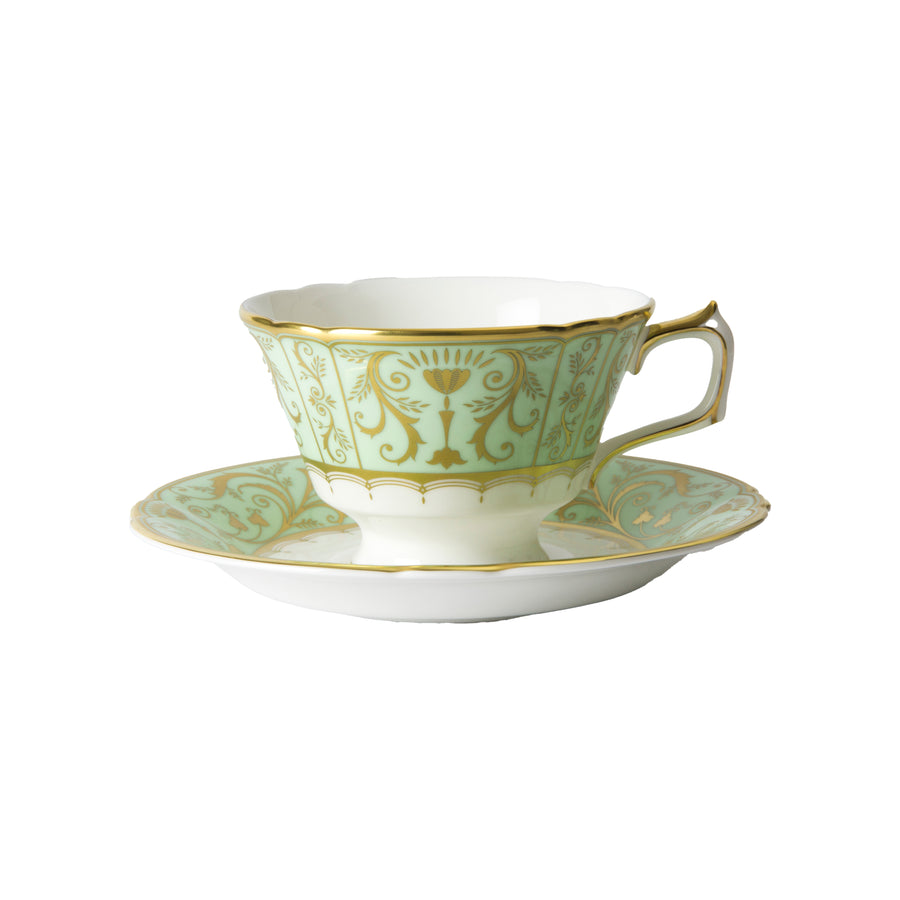 Royal Crown Derby | Darley Abbey Harlequin Green Tea Cup & Saucer Gift Boxed