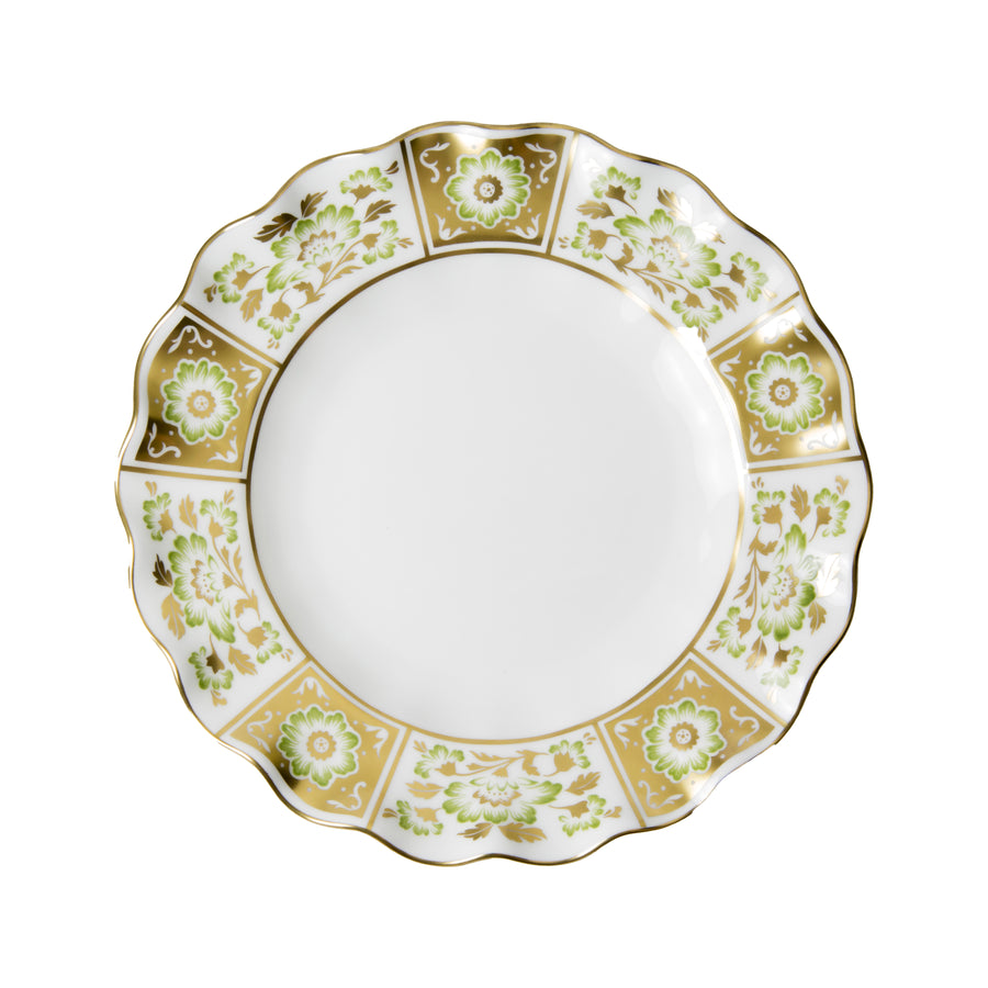 Royal Crown Derby | Derby Panel Green Fluted Dessert Plate 22cm