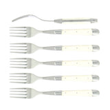 FORGE DE LAGUIOLE | Table Fork, Set of 6 Bone Handle, Shiny Finish