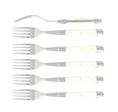 FORGE DE LAGUIOLE | Table Fork, Set of 6 Bone Handle, Shiny Finish