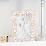 ADDISON ROSS | Gold Leaf & White Flower Frame